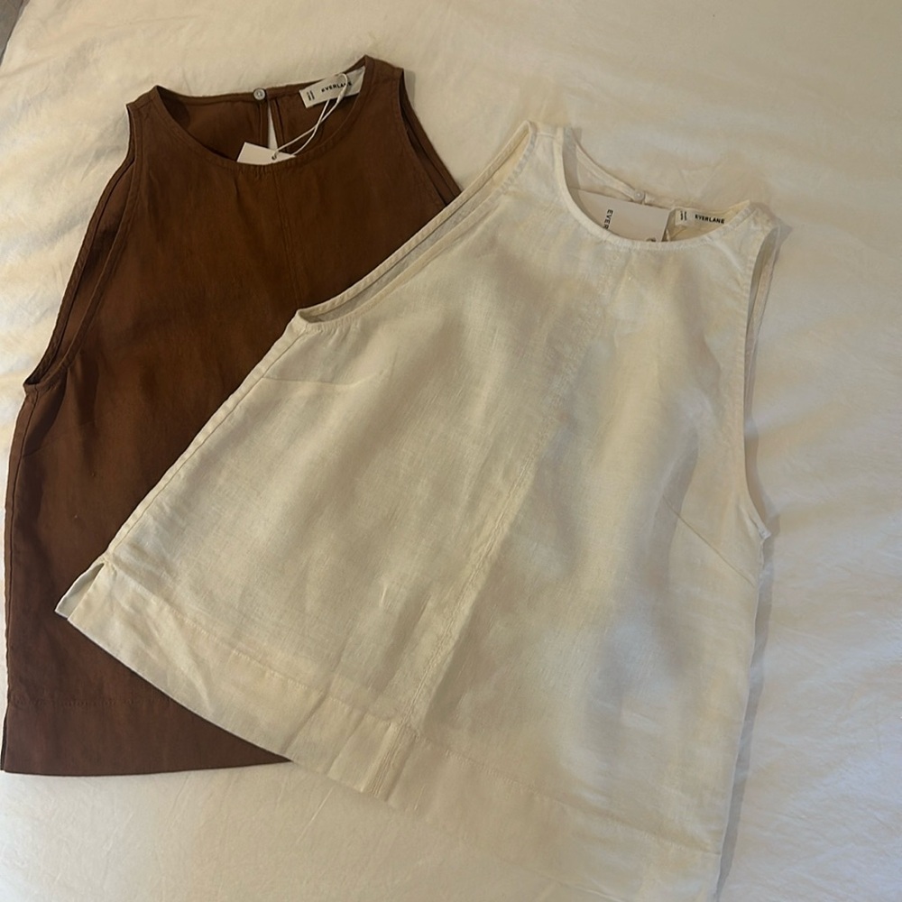 NWT Bundle of 2 Everlane linen tanks